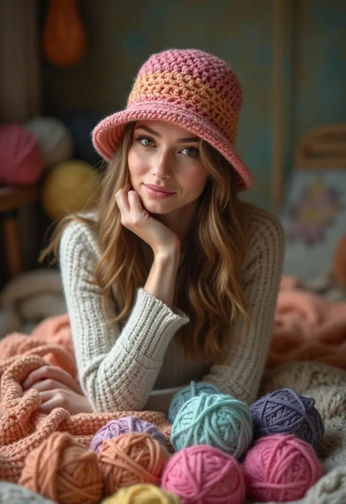 30 Trendy Crochet Bucket Hat Free Patterns You’ll Want to Make and Wear - 7. Textured Crochet Bucket Hat