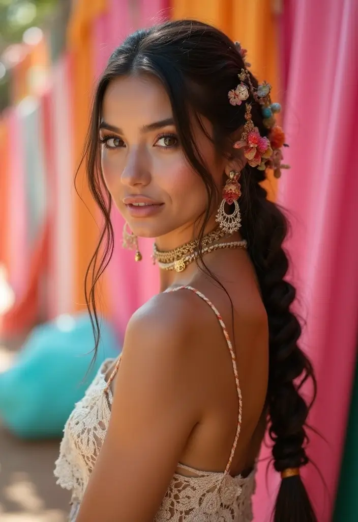 30 Trendy Looks Featuring Half Braids Half Crochet Hairstyles - 12. Glamorous Half-Up Fishtail with Crochet