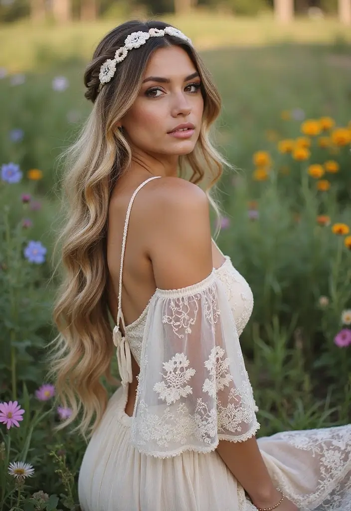 30 Trendy Looks Featuring Half Braids Half Crochet Hairstyles - 23. Simple Braided Crown with Crochet Highlights