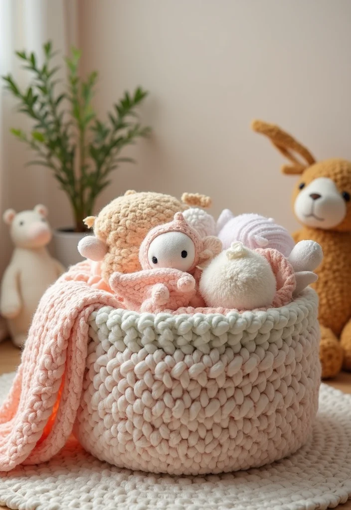 Baby Crochet Patterns Free: Ultimate Guide for Tiny Treasures with 22 Fun Creations - 18. Lovely Crochet Blanket Basket