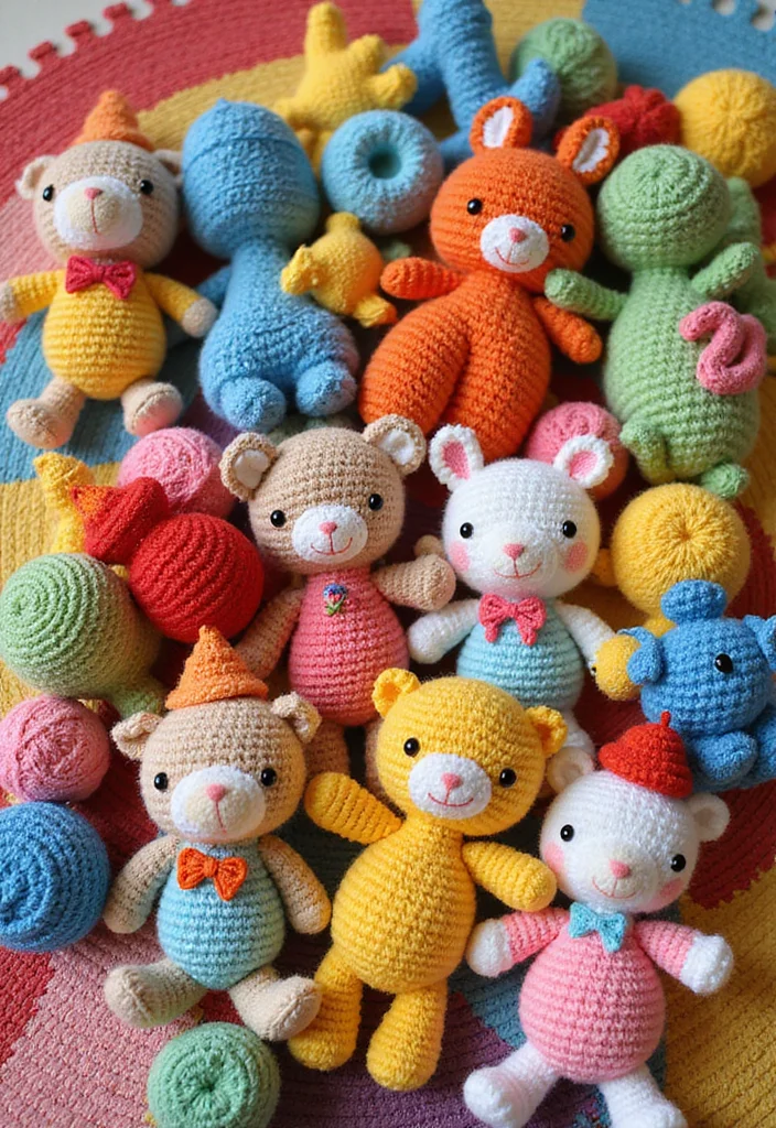 Baby Crochet Patterns Free: Ultimate Guide for Tiny Treasures with 22 Fun Creations - 20. Fun Crochet Baby Toy Set