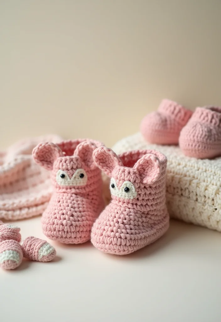 Baby Crochet Patterns Free: Ultimate Guide for Tiny Treasures with 22 Fun Creations - 21. Adorable Crochet Booties with Ears