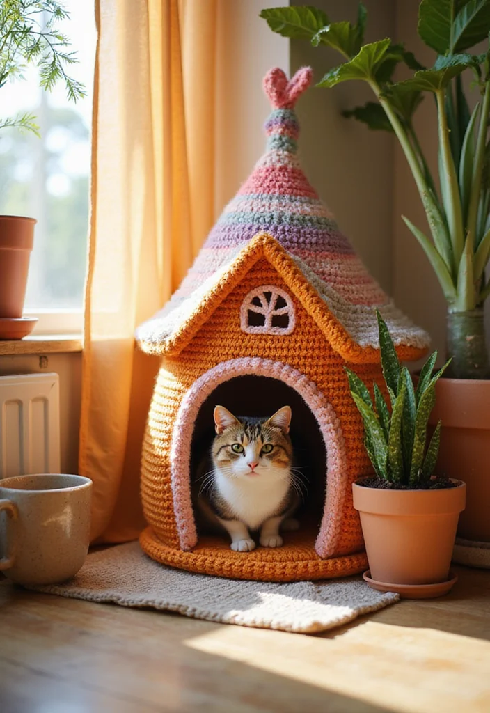 Cat Crochet Pattern Free: Friendly Guide for Crafting Cute Cats with 22 Creative Examples - 17. Cat House