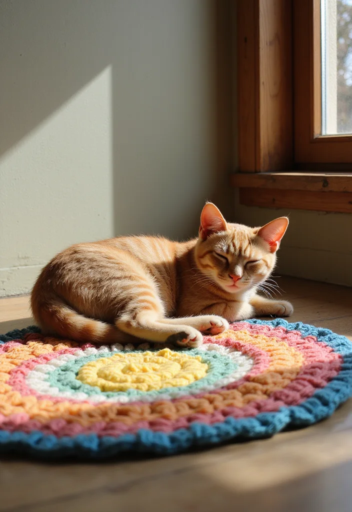 Cat Crochet Pattern Free: Friendly Guide for Crafting Cute Cats with 22 Creative Examples - 18. Cat Nap Mat