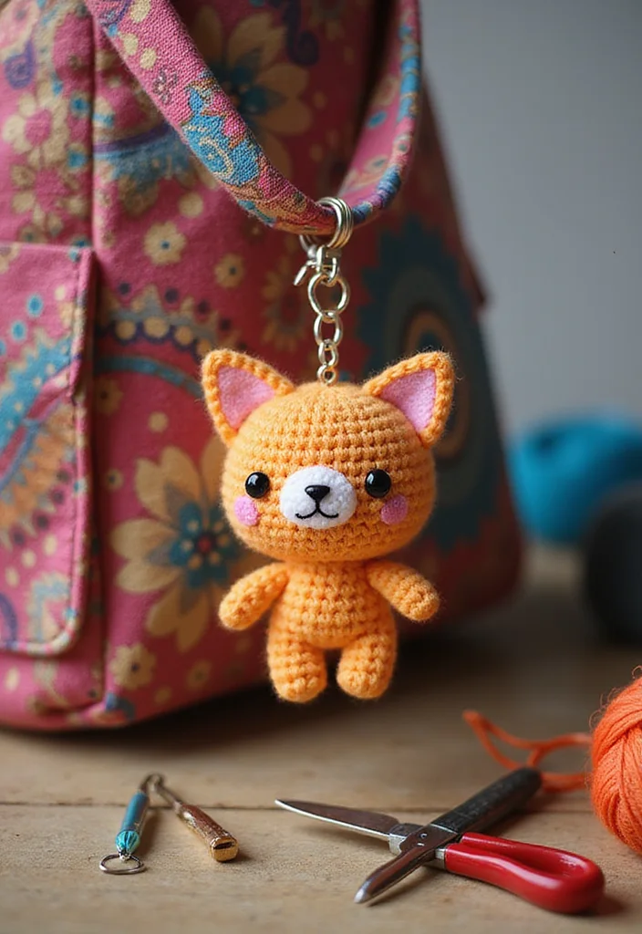 Cat Crochet Pattern Free: Friendly Guide for Crafting Cute Cats with 22 Creative Examples - 2. Cute Cat Keychain