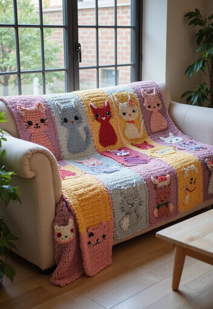 Cat Crochet Pattern Free: Friendly Guide for Crafting Cute Cats with 22 Creative Examples - 6. Cozy Cat Blanket Companion