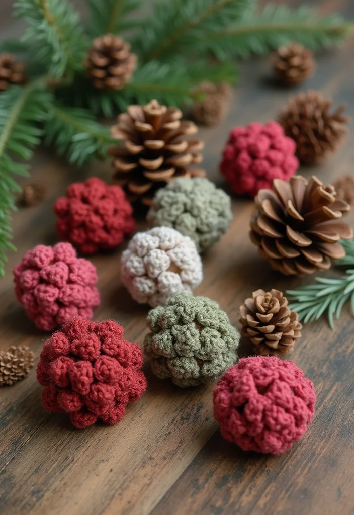 Christmas Crochet Patterns Free: Festive Guide for Handmade Decor with 22 Inspiring Creations - 4. Crochet Pinecone Decor
