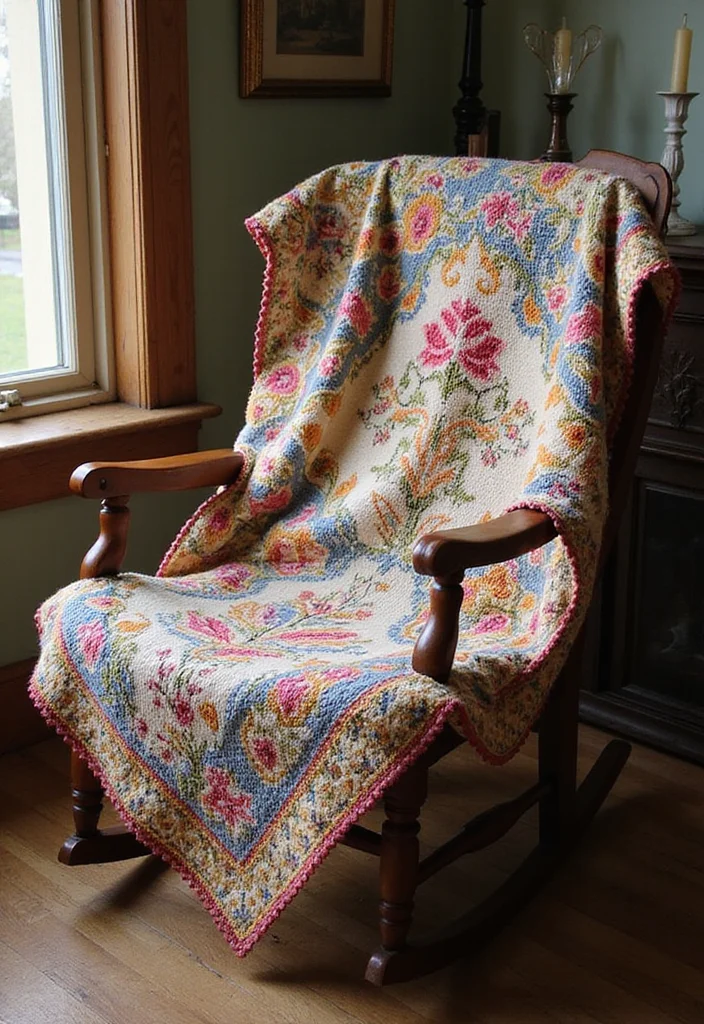 Crochet Afghan Patterns Free: Ultimate Guide for Cozy and Colorful Afghans with 22 Delightful Ideas - 13. Cross-Stitch Afghan