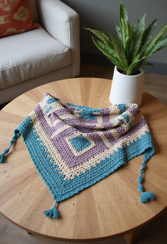 Crochet Bandana Pattern Free: Step-by-Step Guide to Trendy Bandanas with 22 Variations - 11. Geometric Bandana