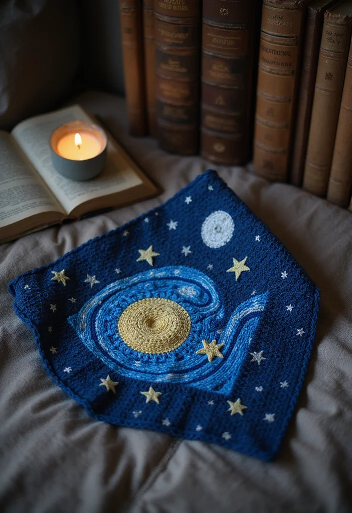 Crochet Bandana Pattern Free: Step-by-Step Guide to Trendy Bandanas with 22 Variations - 13. Starry Night Bandana