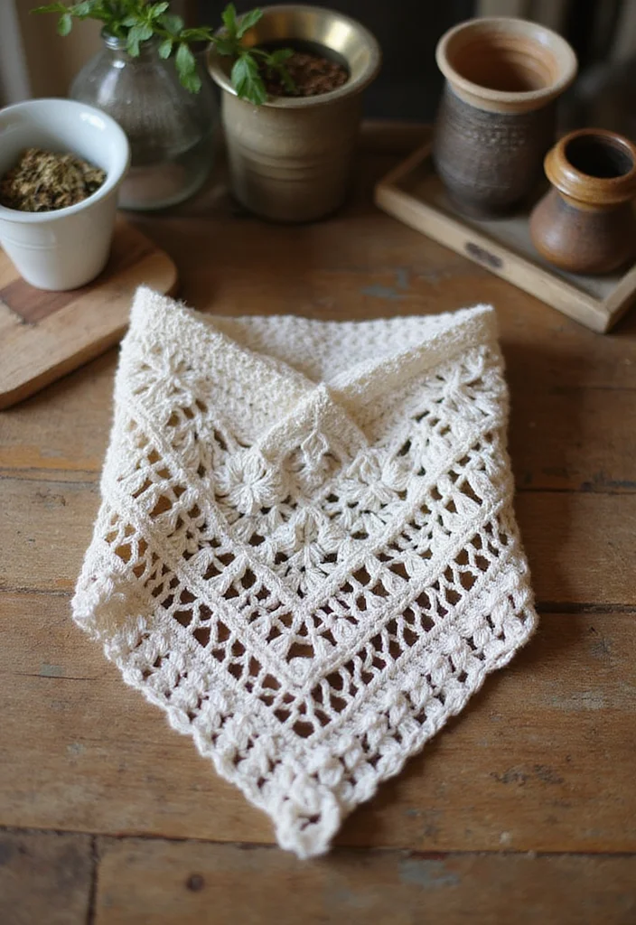 Crochet Bandana Pattern Free: Step-by-Step Guide to Trendy Bandanas with 22 Variations - 21. Rustic Farmhouse Bandana