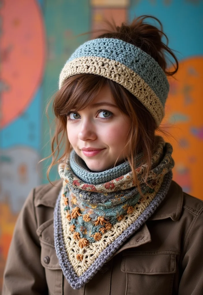Crochet Bandana Pattern Free: Step-by-Step Guide to Trendy Bandanas with 22 Variations - 22. Upcycled Bandana