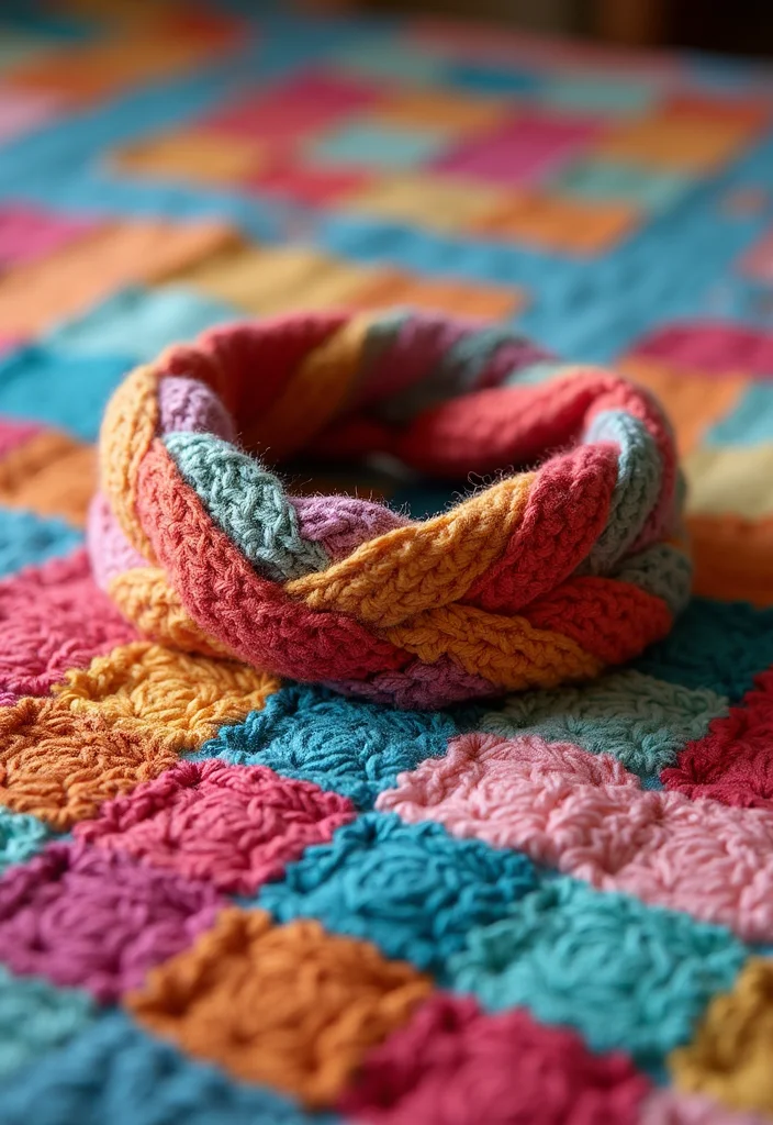 Crochet Bandana Pattern Free: Step-by-Step Guide to Trendy Bandanas with 22 Variations - 7. Multi-Color Patchwork Bandana
