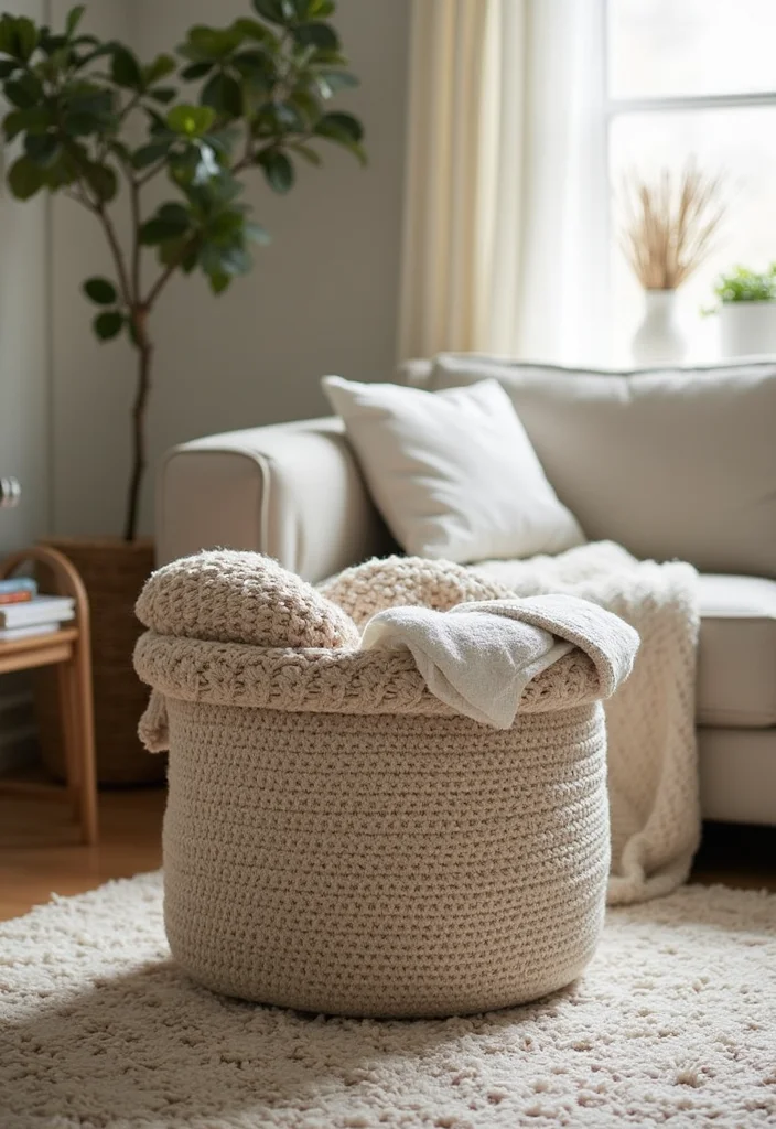Crochet Basket Pattern Free: How to Make Practical and Stylish Baskets with 22 Visual Examples - 10. Crochet Basket with a Lid: Keeping It Tidy