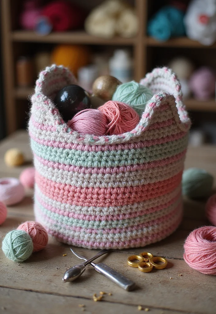 Crochet Basket Pattern Free: How to Make Practical and Stylish Baskets with 22 Visual Examples - 11. Crochet Coiled Basket: Unique and Functional