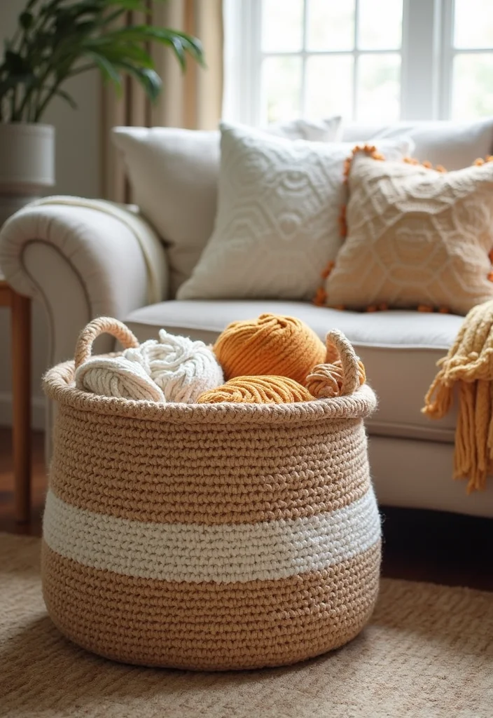 Crochet Basket Pattern Free: How to Make Practical and Stylish Baskets with 22 Visual Examples - 2. Stylish Round Basket: Perfect for Home Organization