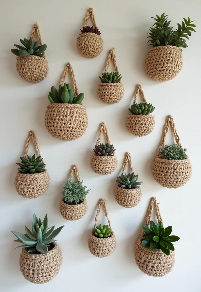 Crochet Basket Pattern Free: How to Make Practical and Stylish Baskets with 22 Visual Examples - 21. Crochet Basket as Wall Decor: Innovative Use