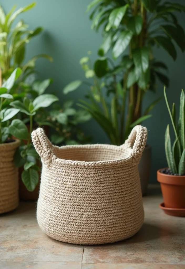 Crochet Basket Pattern Free: How to Make Practical and Stylish Baskets with 22 Visual Examples - 22. Eco-Friendly Crochet Basket: Sustainable Choices