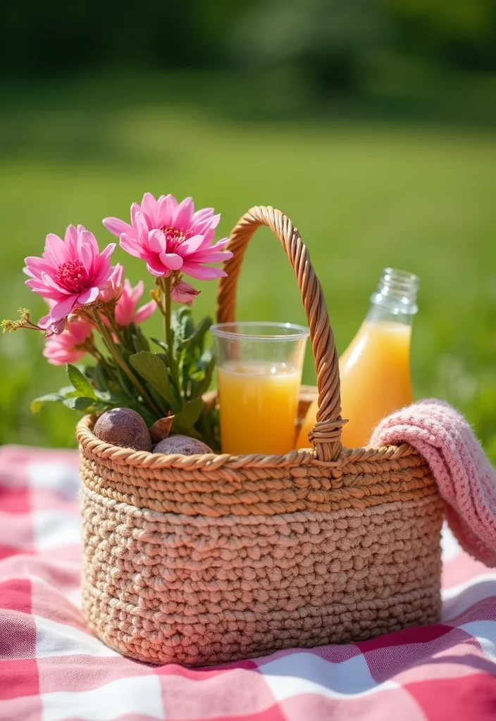 Crochet Basket Pattern Free: How to Make Practical and Stylish Baskets with 22 Visual Examples - 5. Crochet Basket with Handles: For Easy Transport