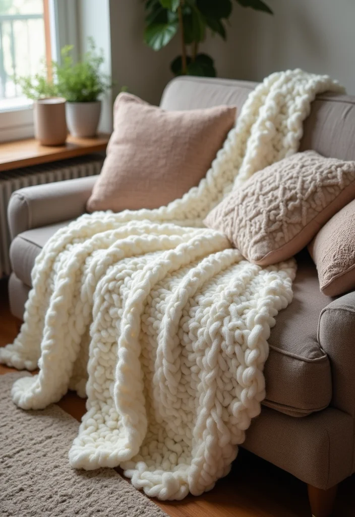 Crochet Blanket Patterns Free: Ultimate Guide for Cozy Blankets with 22 Beautiful Examples - 3. The Chunky Knit Blanket