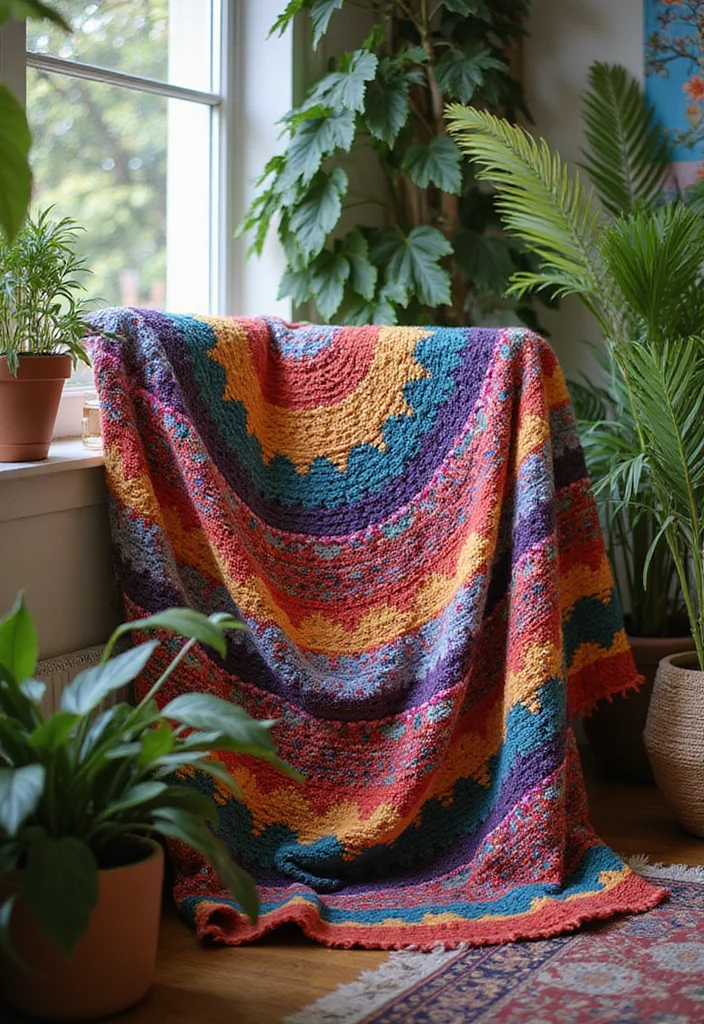 Crochet Blanket Patterns Free: Ultimate Guide for Cozy Blankets with 22 Beautiful Examples - 5. The Bohemian Throw
