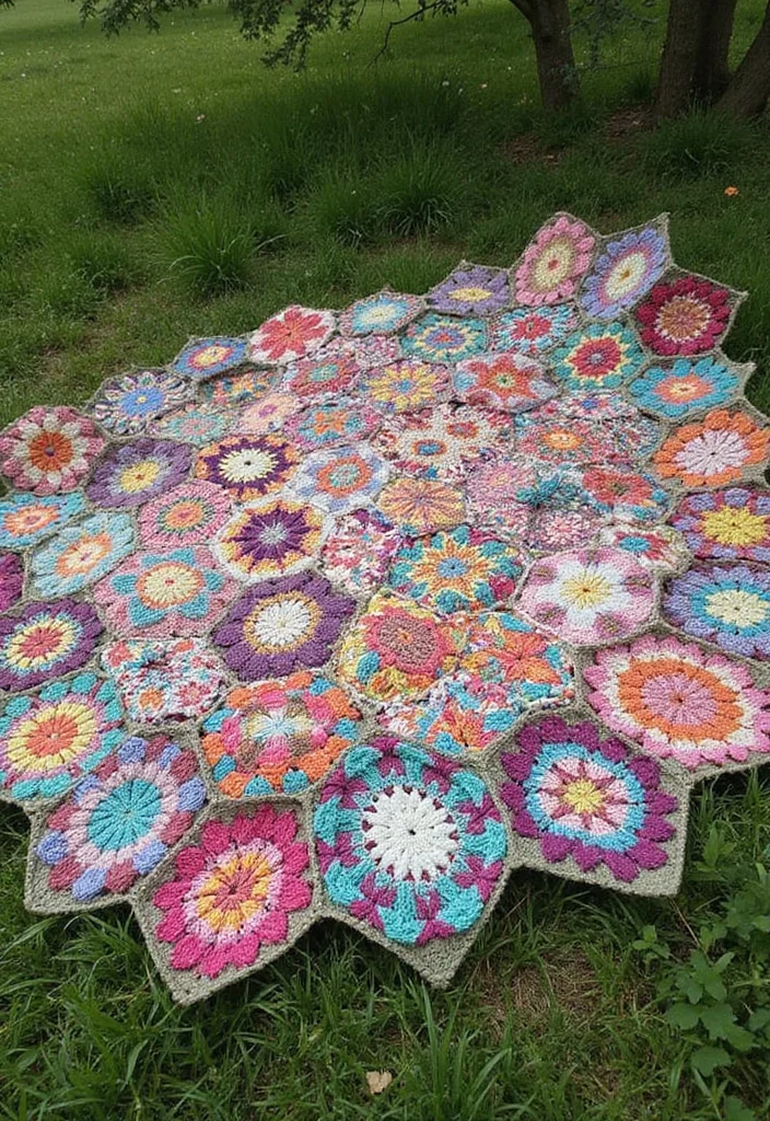 Crochet Blanket Patterns Free: Ultimate Guide for Cozy Blankets with 22 Beautiful Examples - 6. The Hexagon Blanket