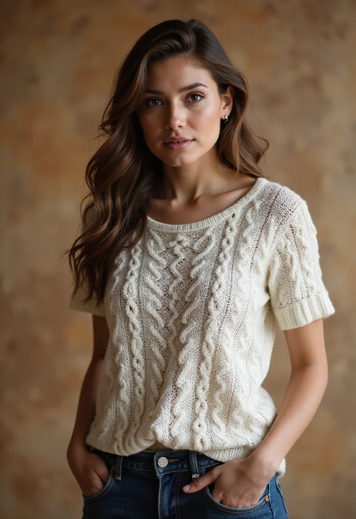 Crochet Blouse Free Pattern: Stylish Guide to Handmade Tops with 22 Elegant Designs - 14. Textured Cable Knit Look