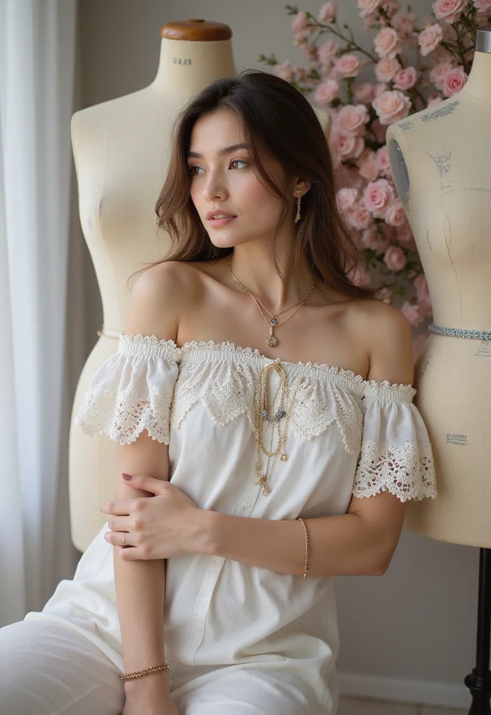 Crochet Blouse Free Pattern: Stylish Guide to Handmade Tops with 22 Elegant Designs - 4. Elegant Off-the-Shoulder Blouse