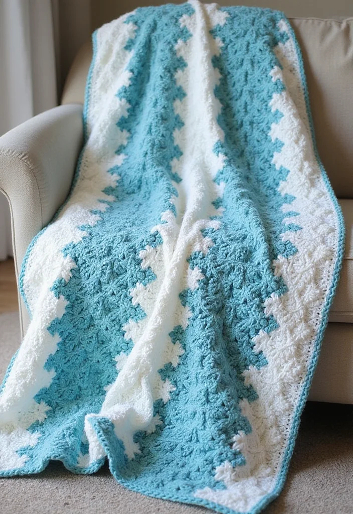 Crochet Borders for Blankets: Guide to Beautiful Edges with 22 Inspiring Ideas - 18. Double Wave Border