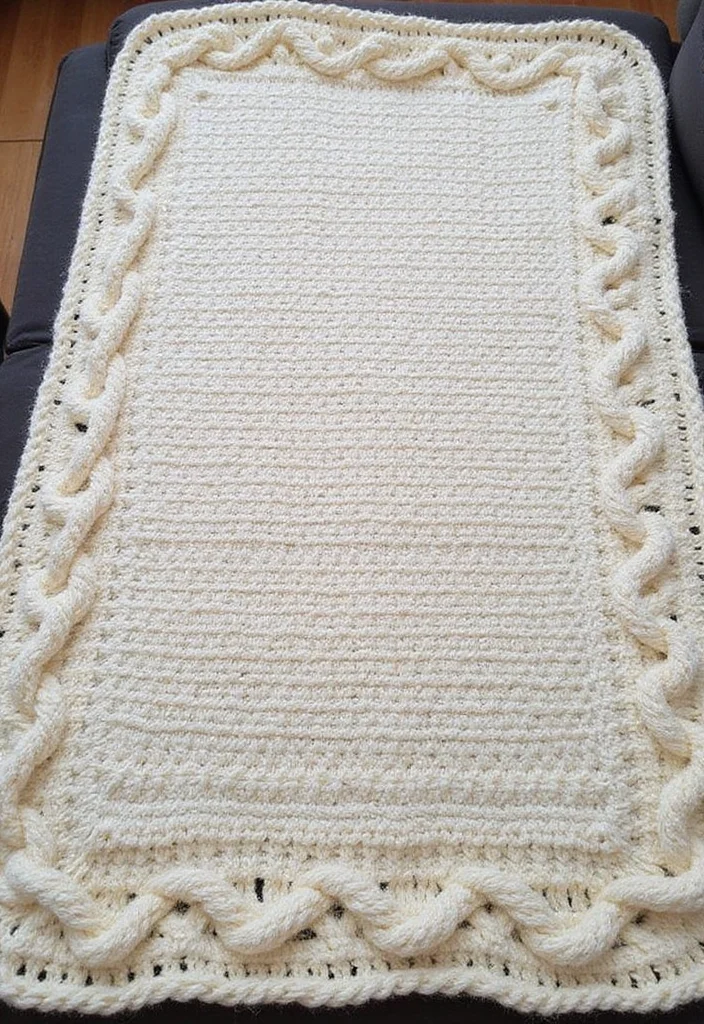 Crochet Borders for Blankets: Guide to Beautiful Edges with 22 Inspiring Ideas - 5. Twisted Rope Border
