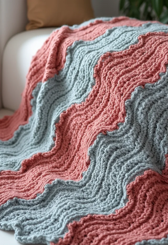 Crochet Borders for Blankets: Guide to Beautiful Edges with 22 Inspiring Ideas - 8. Wave Stitch Edging