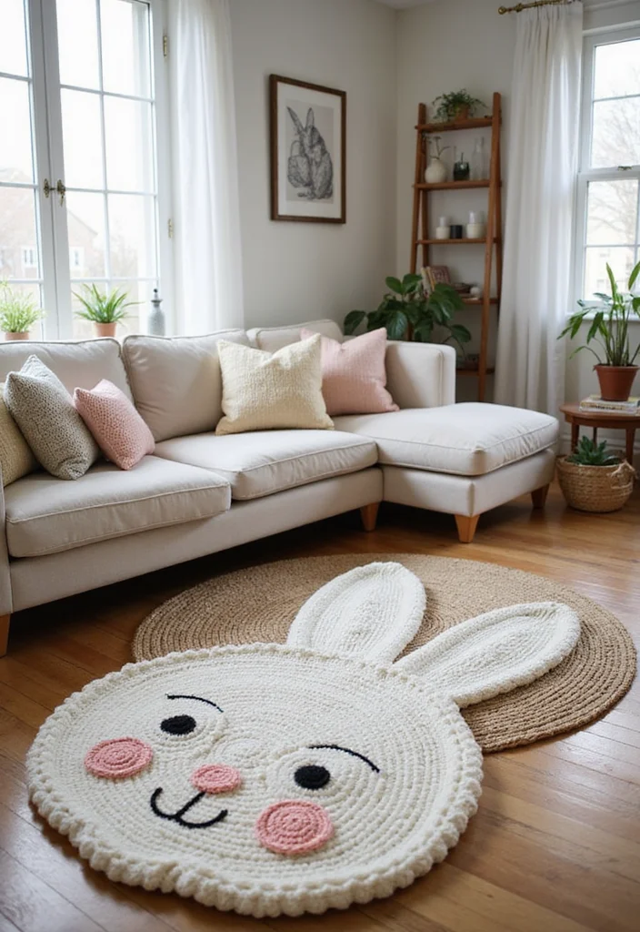 Crochet Bunny Pattern Free: Fun Guide for Adorable Bunny Projects with 22 Cute Designs - 13. Crochet Bunny Rugs