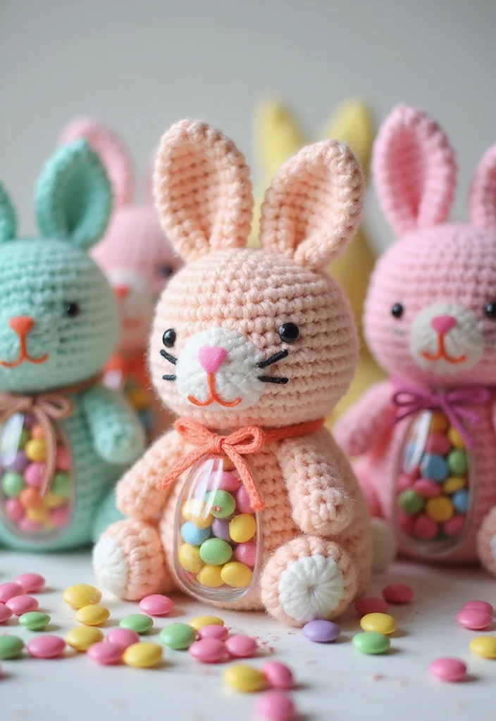 Crochet Bunny Pattern Free: Fun Guide for Adorable Bunny Projects with 22 Cute Designs - 21. Bunny Candy Holder