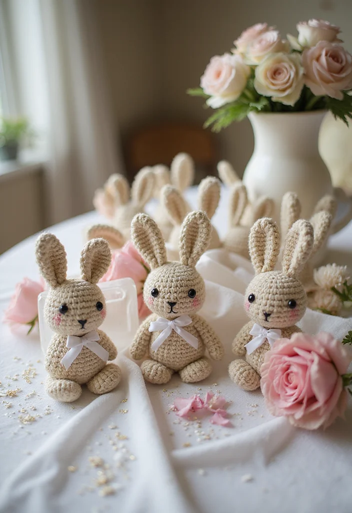 Crochet Bunny Pattern Free: Fun Guide for Adorable Bunny Projects with 22 Cute Designs - 22. Bunny Wedding Favors