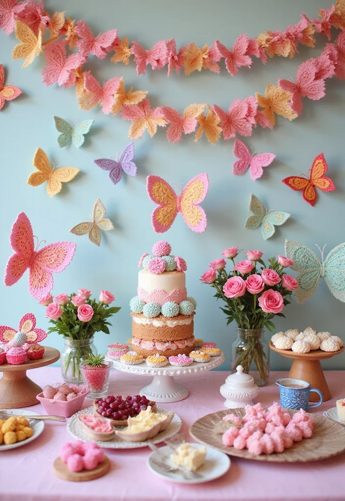 Crochet Butterfly Free Pattern: Easy Guide to Elegant Butterfly Creations with 22 Ideas - 10. Butterfly Party Decorations