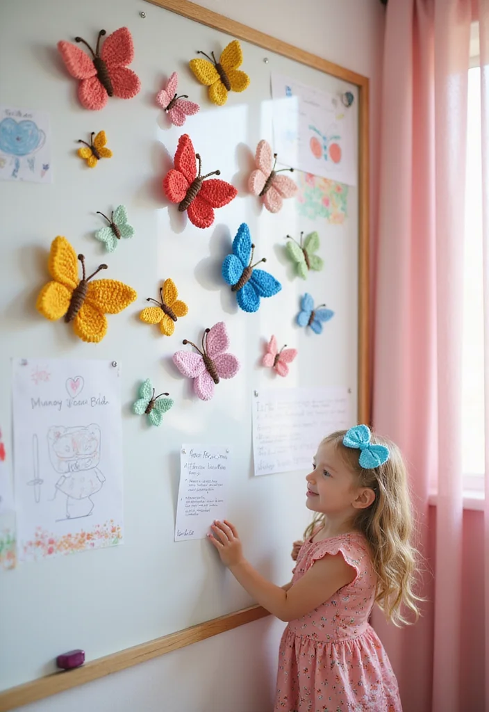 Crochet Butterfly Free Pattern: Easy Guide to Elegant Butterfly Creations with 22 Ideas - 13. Butterfly Magnets for Kid's Room