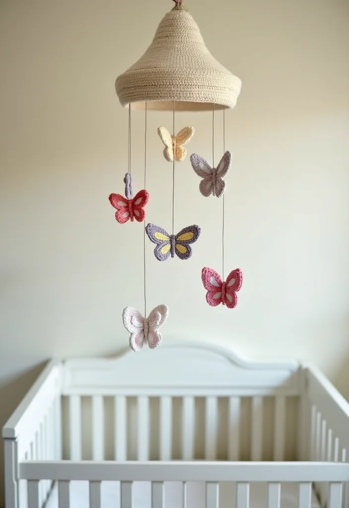 Crochet Butterfly Free Pattern: Easy Guide to Elegant Butterfly Creations with 22 Ideas - 14. Butterfly Mobile