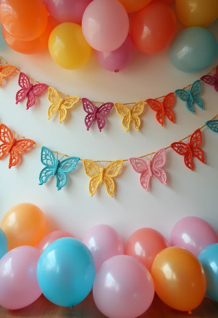 Crochet Butterfly Free Pattern: Easy Guide to Elegant Butterfly Creations with 22 Ideas - 17. Butterfly Bunting