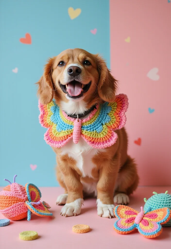 Crochet Butterfly Free Pattern: Easy Guide to Elegant Butterfly Creations with 22 Ideas - 22. Butterfly Pet Accessories