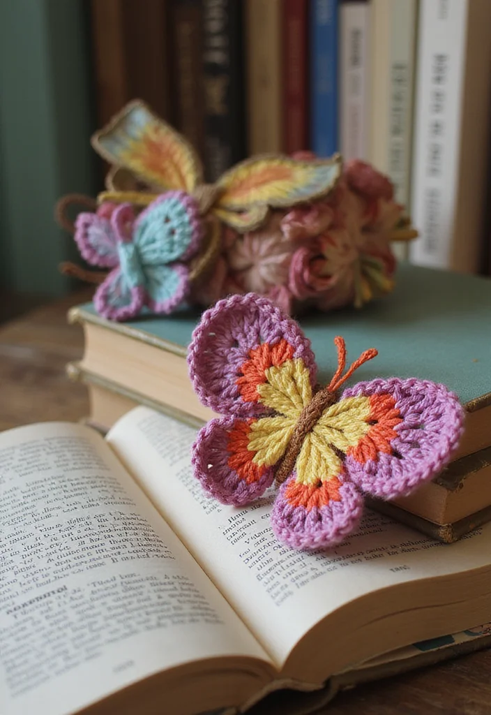 Crochet Butterfly Free Pattern: Easy Guide to Elegant Butterfly Creations with 22 Ideas - 5. Butterfly Bookmarks