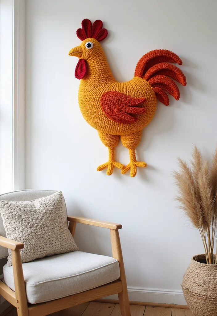 Crochet Chicken Pattern Free: Step-by-Step Guide to Adorable Chicken Projects - 13. Chicken Wall Art