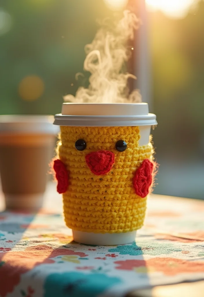 Crochet Chicken Pattern Free: Step-by-Step Guide to Adorable Chicken Projects - 15. Crochet Chicken Travel Mug Cozy