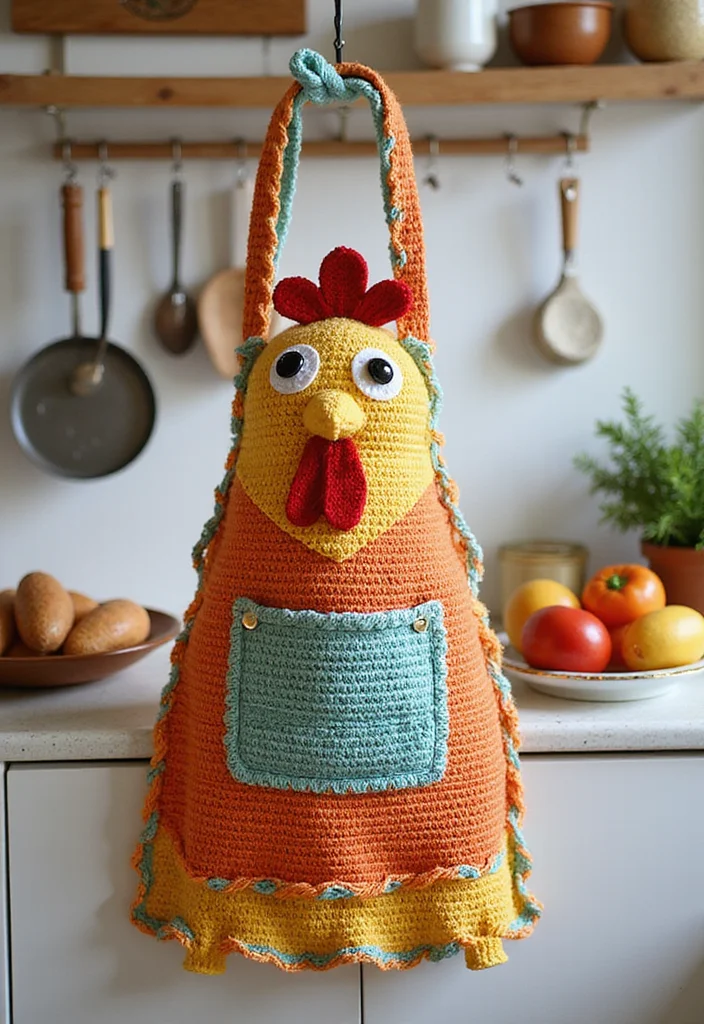 Crochet Chicken Pattern Free: Step-by-Step Guide to Adorable Chicken Projects - 17. Crochet Chicken Apron