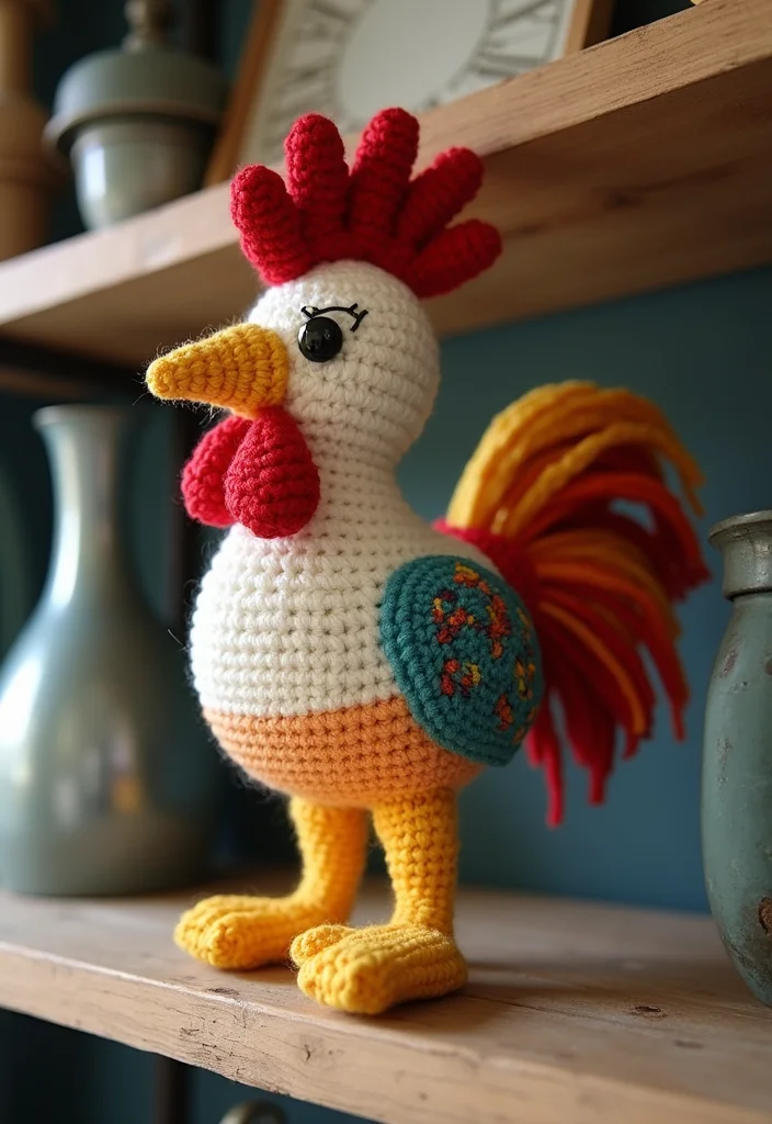 Crochet Chicken Pattern Free: Step-by-Step Guide to Adorable Chicken Projects - 2. Colorful Rooster
