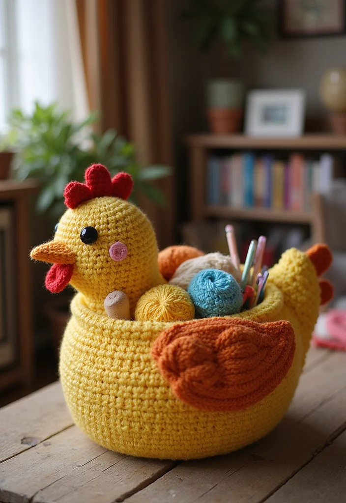 Crochet Chicken Pattern Free: Step-by-Step Guide to Adorable Chicken Projects - 3. Chicken Basket