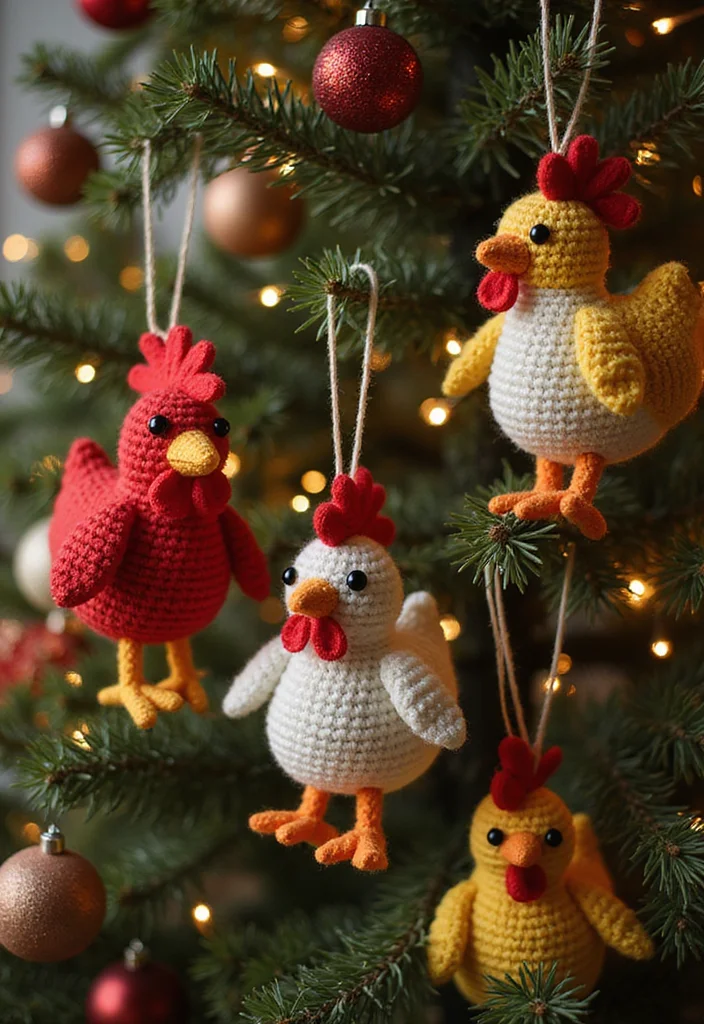 Crochet Chicken Pattern Free: Step-by-Step Guide to Adorable Chicken Projects - 9. Crochet Chicken Ornament