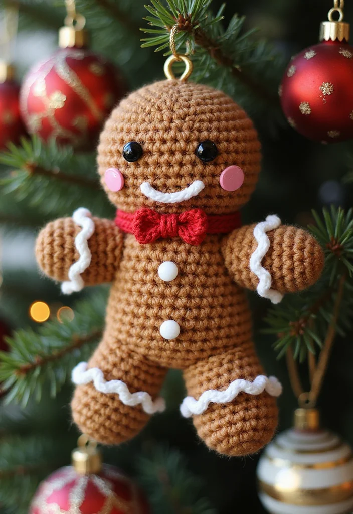 Crochet Christmas Ornaments Free: Festive Guide to Handmade Decorations with 22 Creative Designs - 3. Charming Crochet Gingerbread Man
