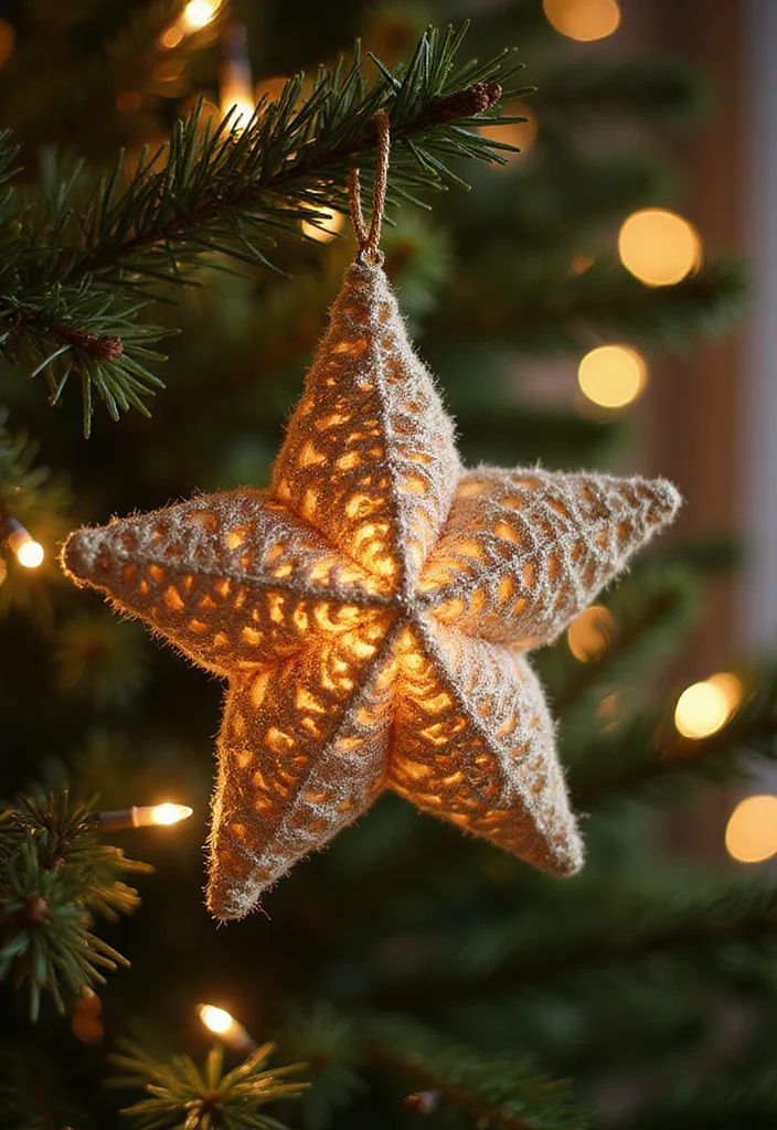 Crochet Christmas Ornaments Free: Festive Guide to Handmade Decorations with 22 Creative Designs - 4. Elegant Crochet Star Ornament