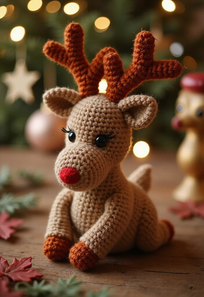 Crochet Christmas Ornaments Free: Festive Guide to Handmade Decorations with 22 Creative Designs - 5. Cute Crochet Reindeer