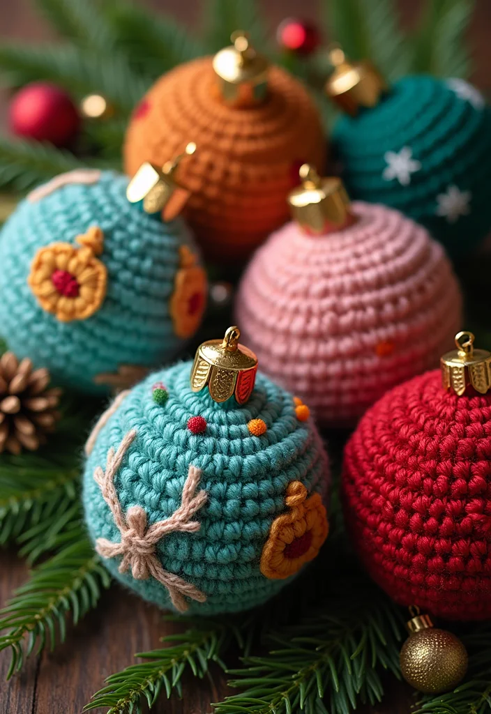 Crochet Christmas Ornaments Free: Festive Guide to Handmade Decorations with 22 Creative Designs - 6. Whimsical Crochet Bauble